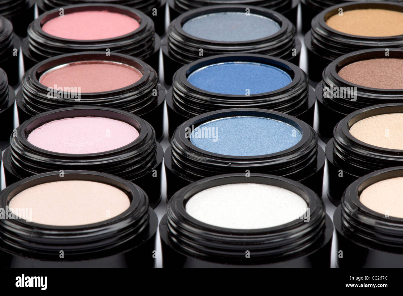 Containers of different shades of eyeshadow Stock Photo Alamy