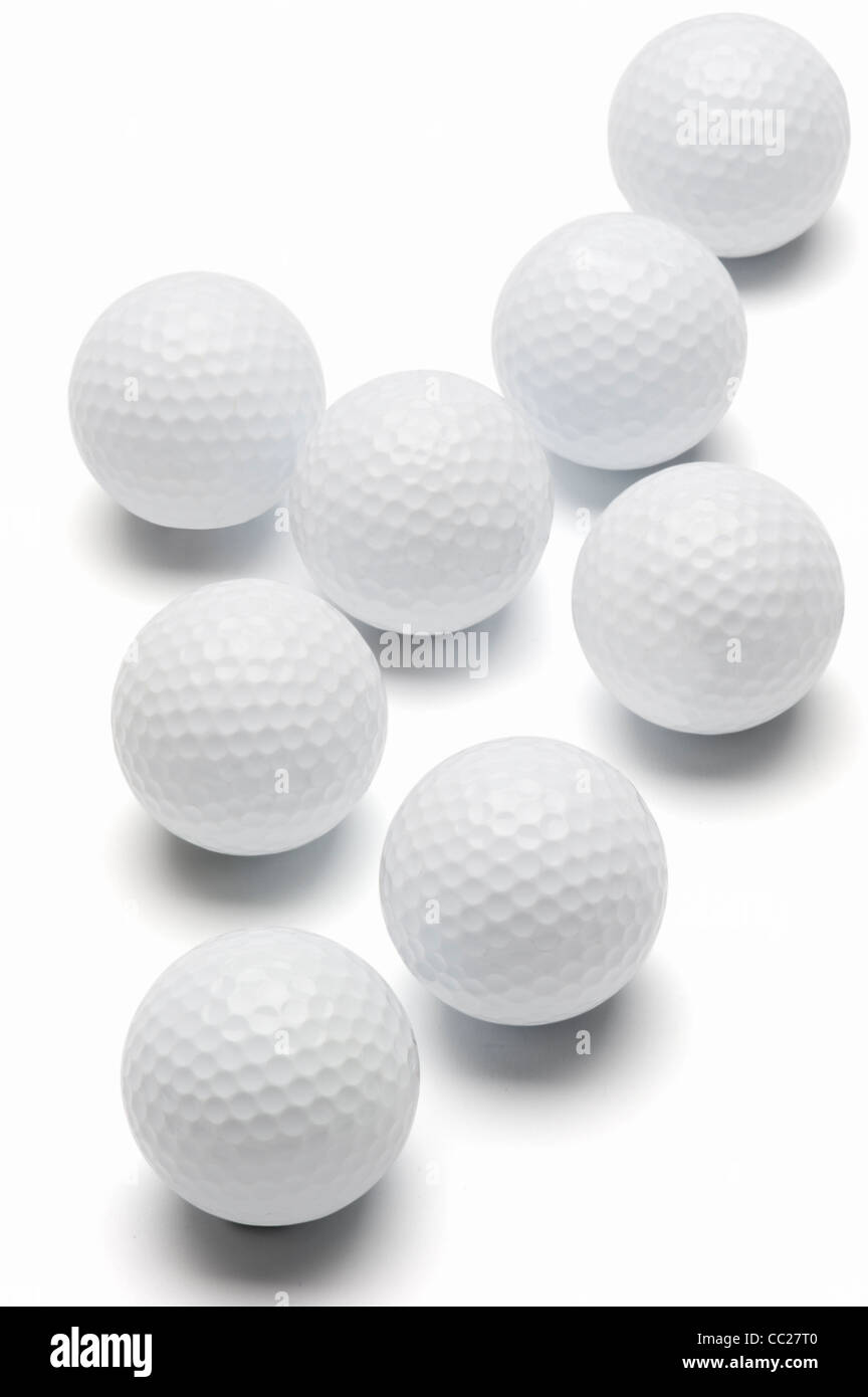 A group of golf balls Stock Photo