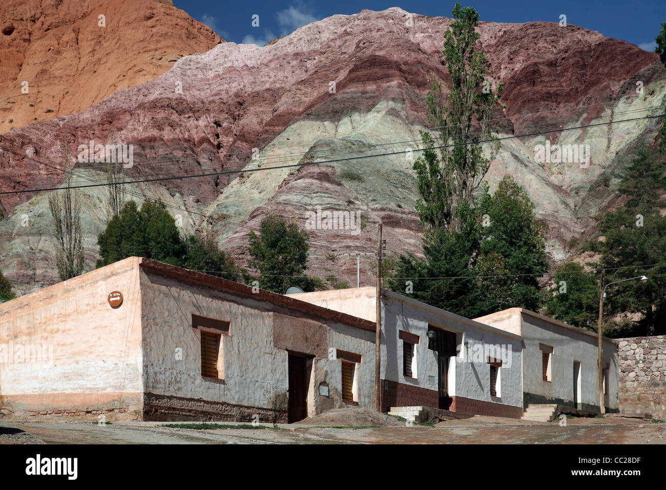 Street in the village Purmamarca, Jujuy province, Argentina Stock Photo