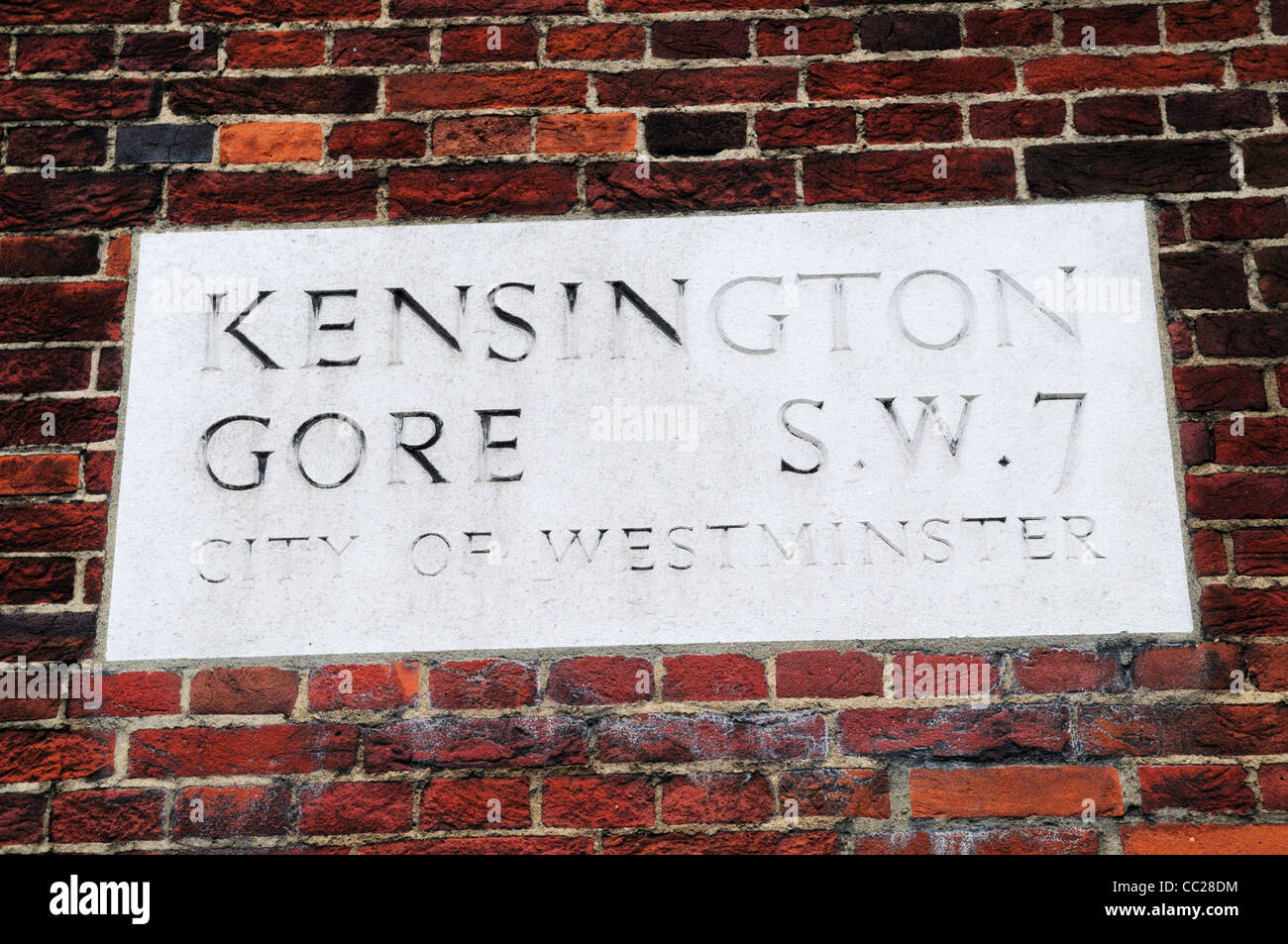 Kensington Gore Street Sign, London, England, UK Stock Photo