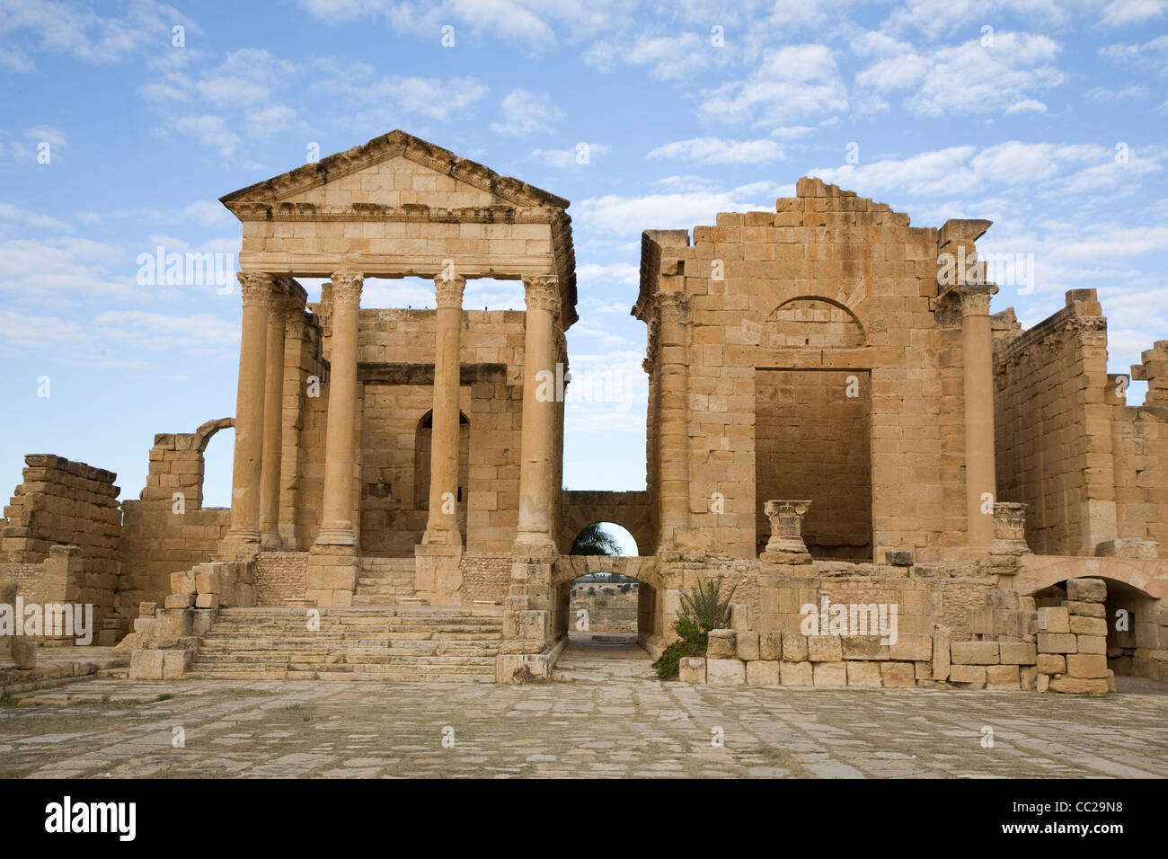 Roman temples at Sufetula, Tunisia. Stock Photo