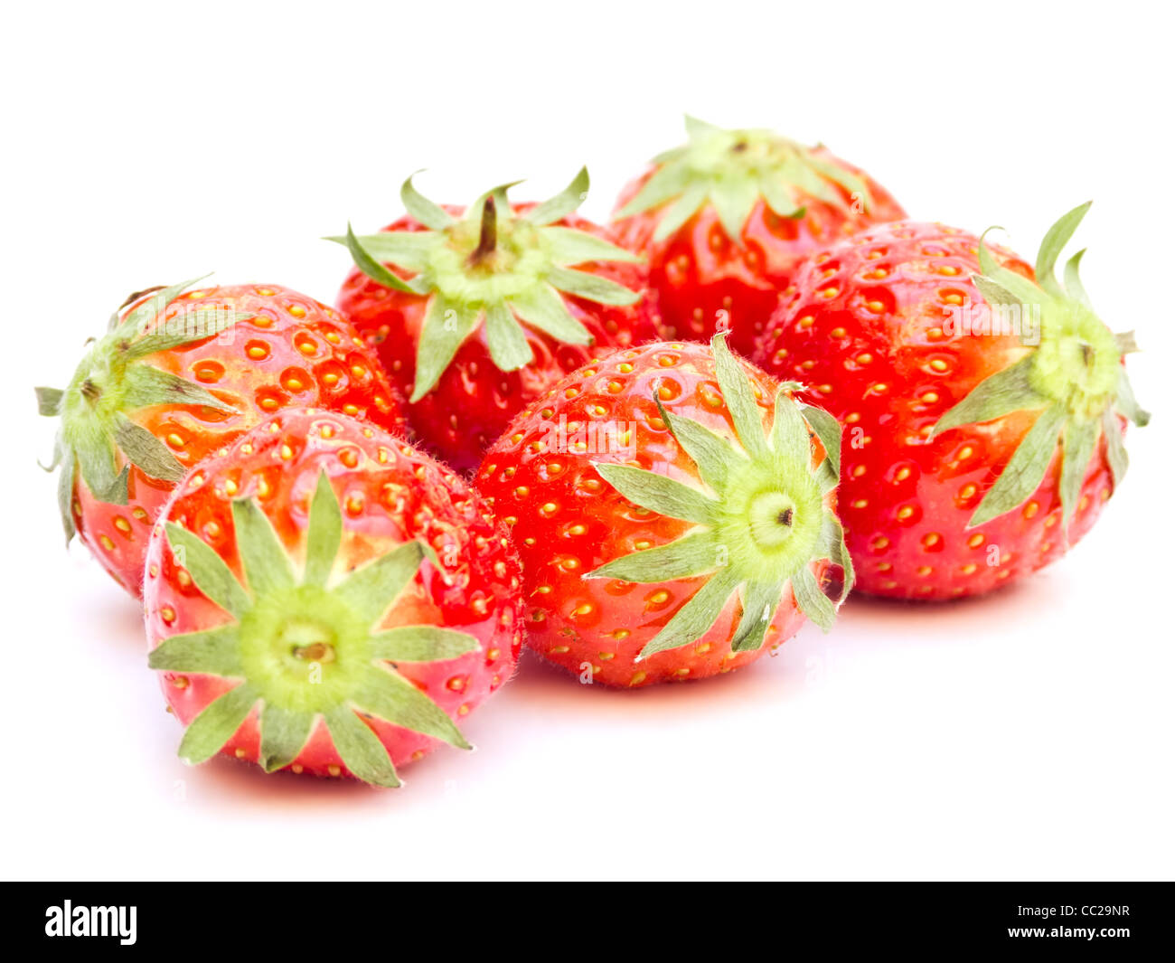 Six Strawberries Stock Photo