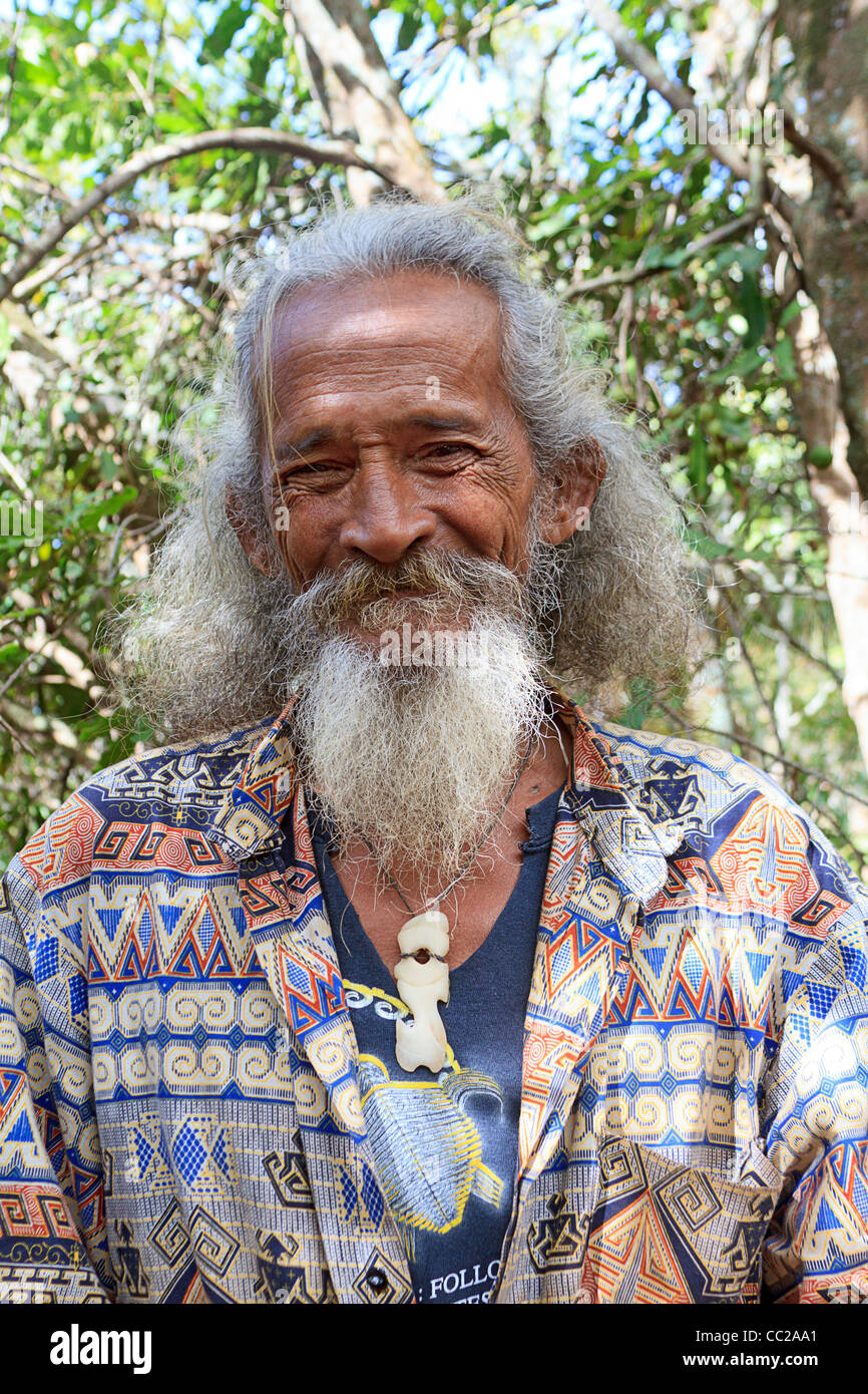 Local elderly man on Molokai, Hawaii, USA. Stock Photo