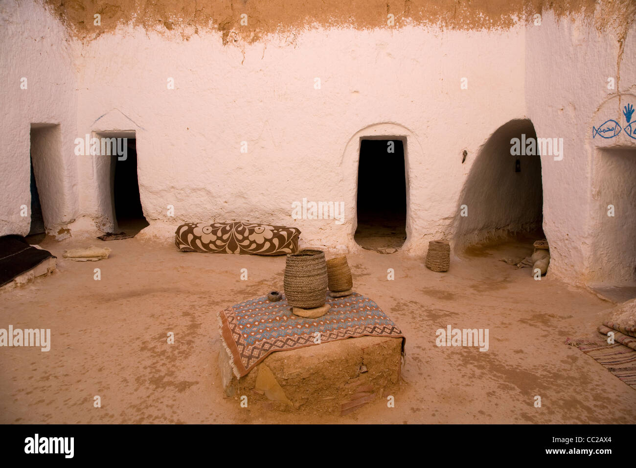 Troglodyte home in Matmata, Tunisia. Stock Photo