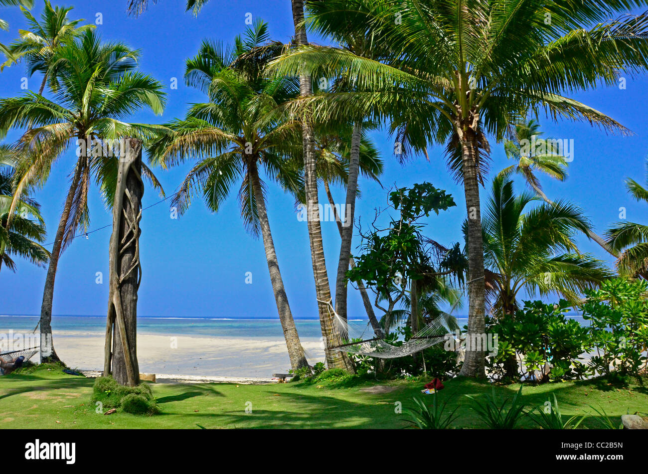 Fiji Beach in Viti Levu Island Stock Photo