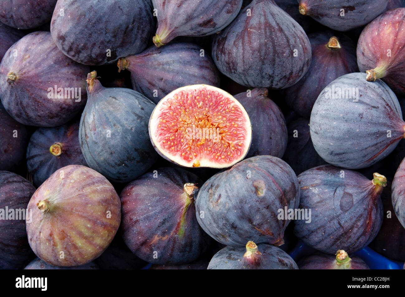 Tasty organic figs at local market Stock Photo