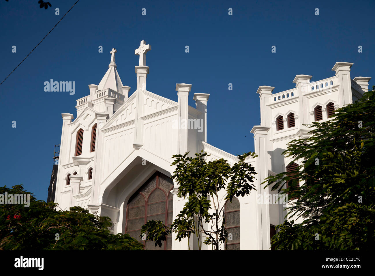 white St Paul's Episcopal Church in Key West, Florida Keys, Florida, USA Stock Photo