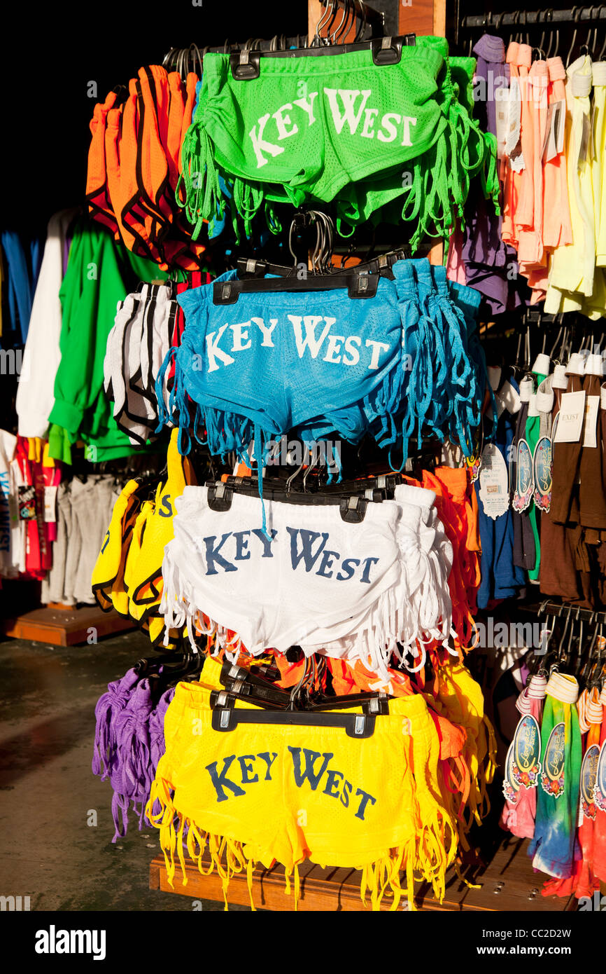 colourful pants with print Key West in a store in Key West, Florida