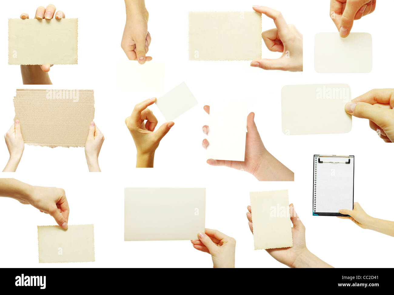 Man hand holding a blank business card Stock Photo - Alamy