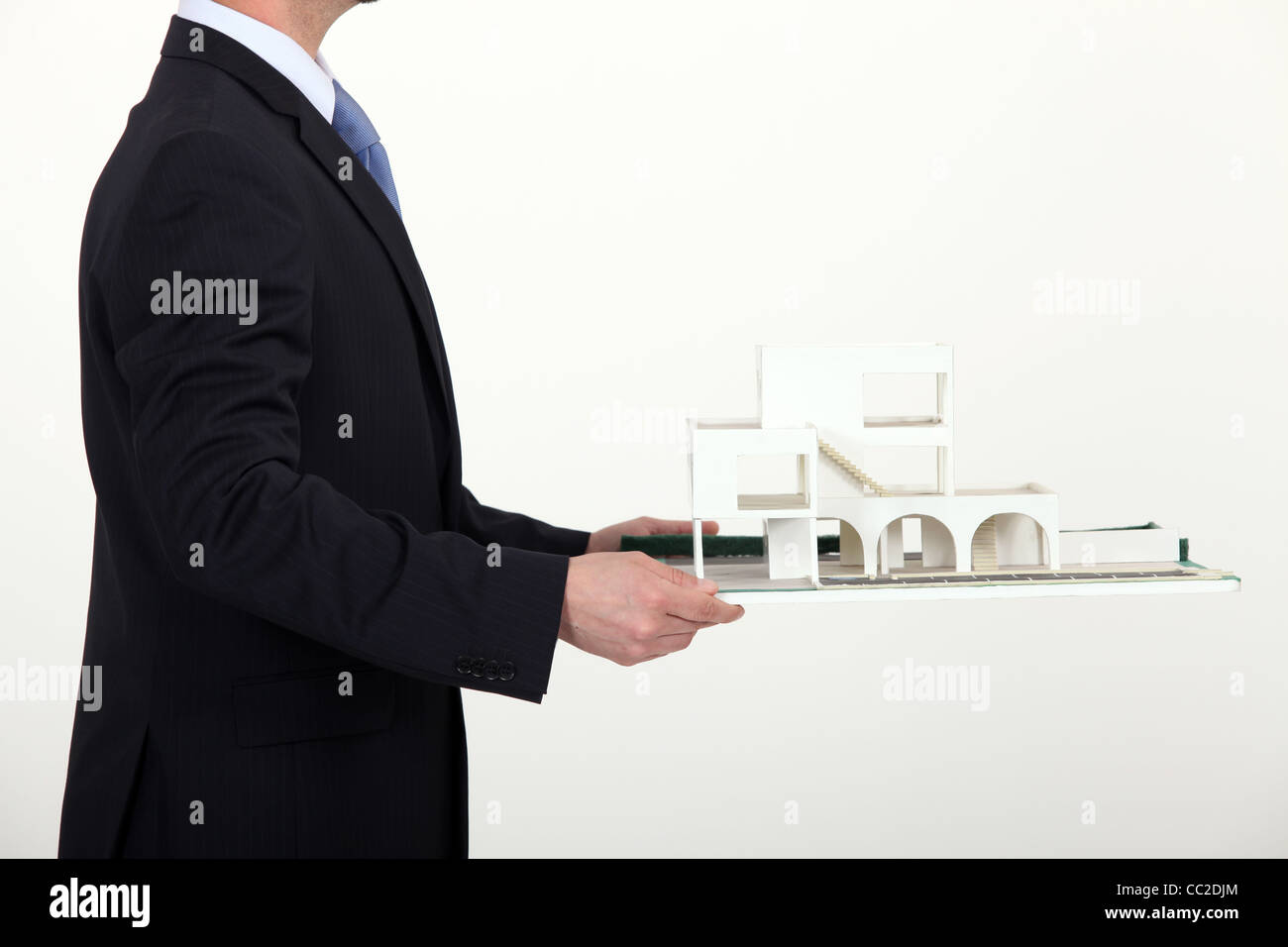 man-carrying-model-housing-stock-photo-alamy