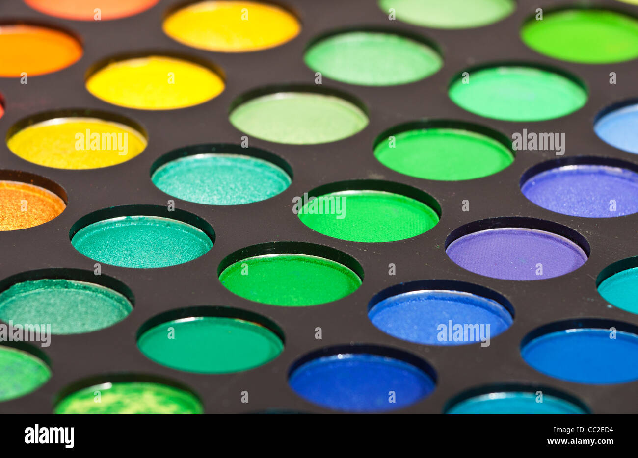 photo of set of multicolored eyeshadow Stock Photo