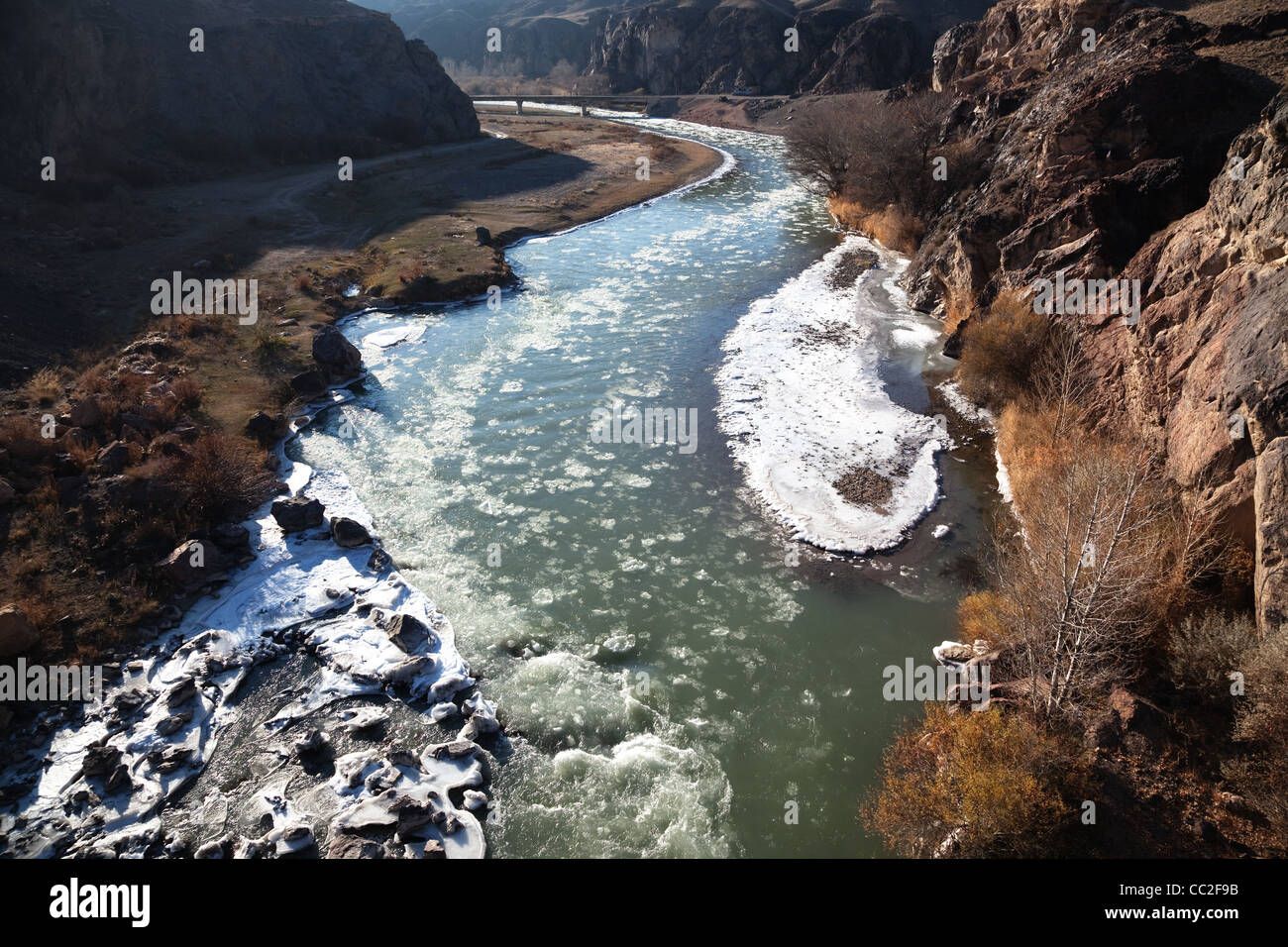 Charyn river and canyon in Kazakhstan Stock Photo