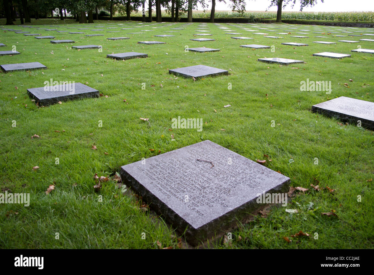 Names of the fallen at Langemark German first world war military cemetery, Langemark-Poelkapelle, Ieper Ypres, Belgium Stock Photo