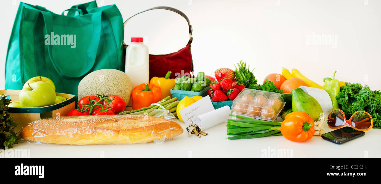 Assortment of groceries, studio shot Stock Photo Alamy