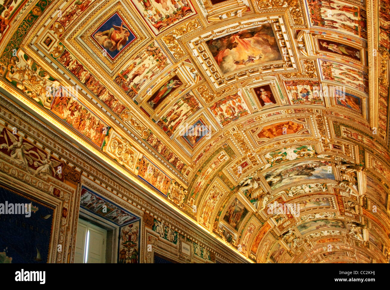 Vatican City June 30 2007 Vatican Museum Ceiling Art