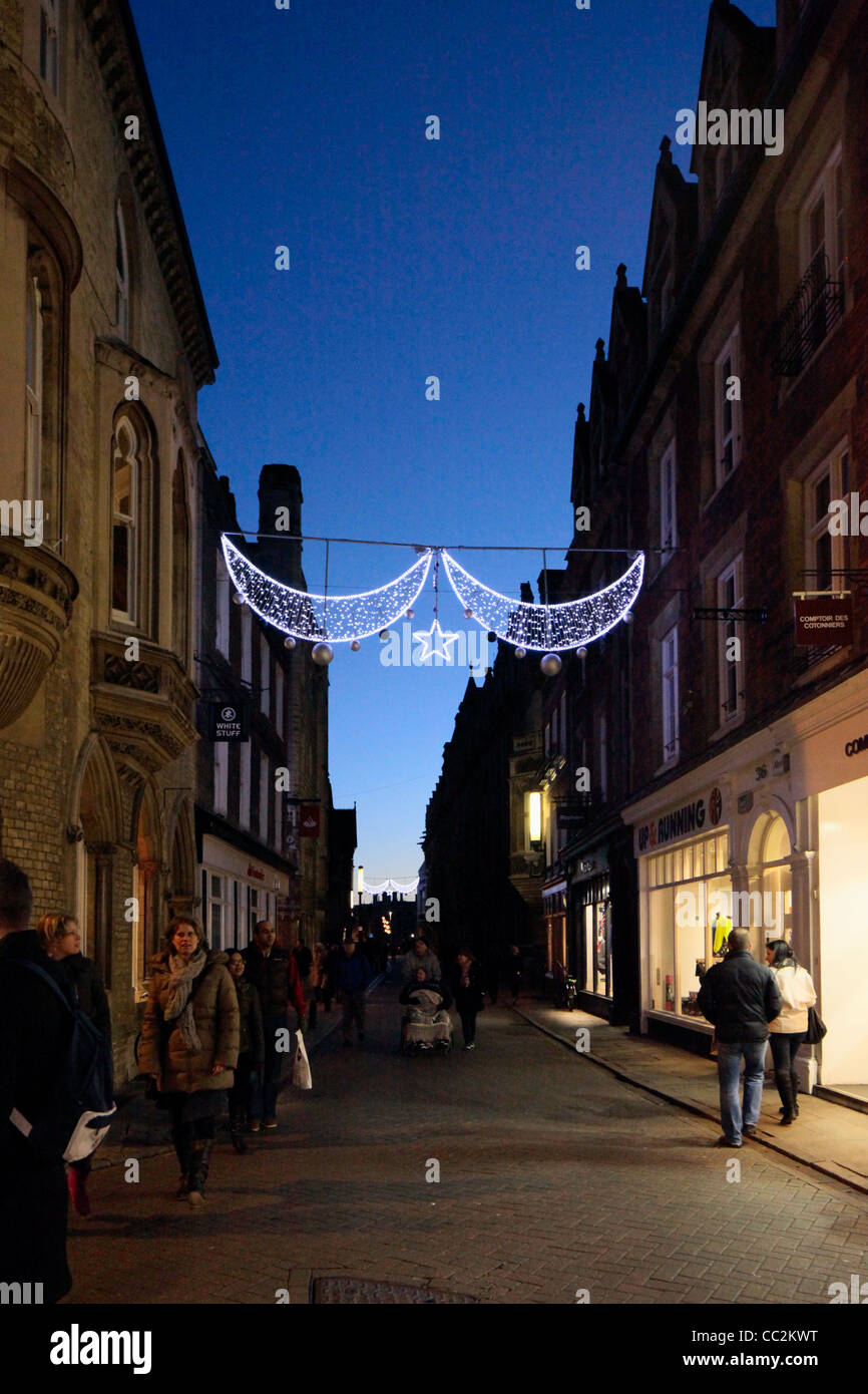 Christmas lights St John's Street Cambridge England Stock Photo Alamy