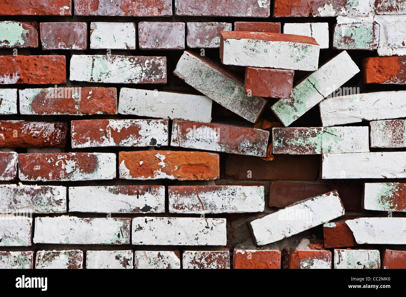 dilapidated brick wall Stock Photo Alamy