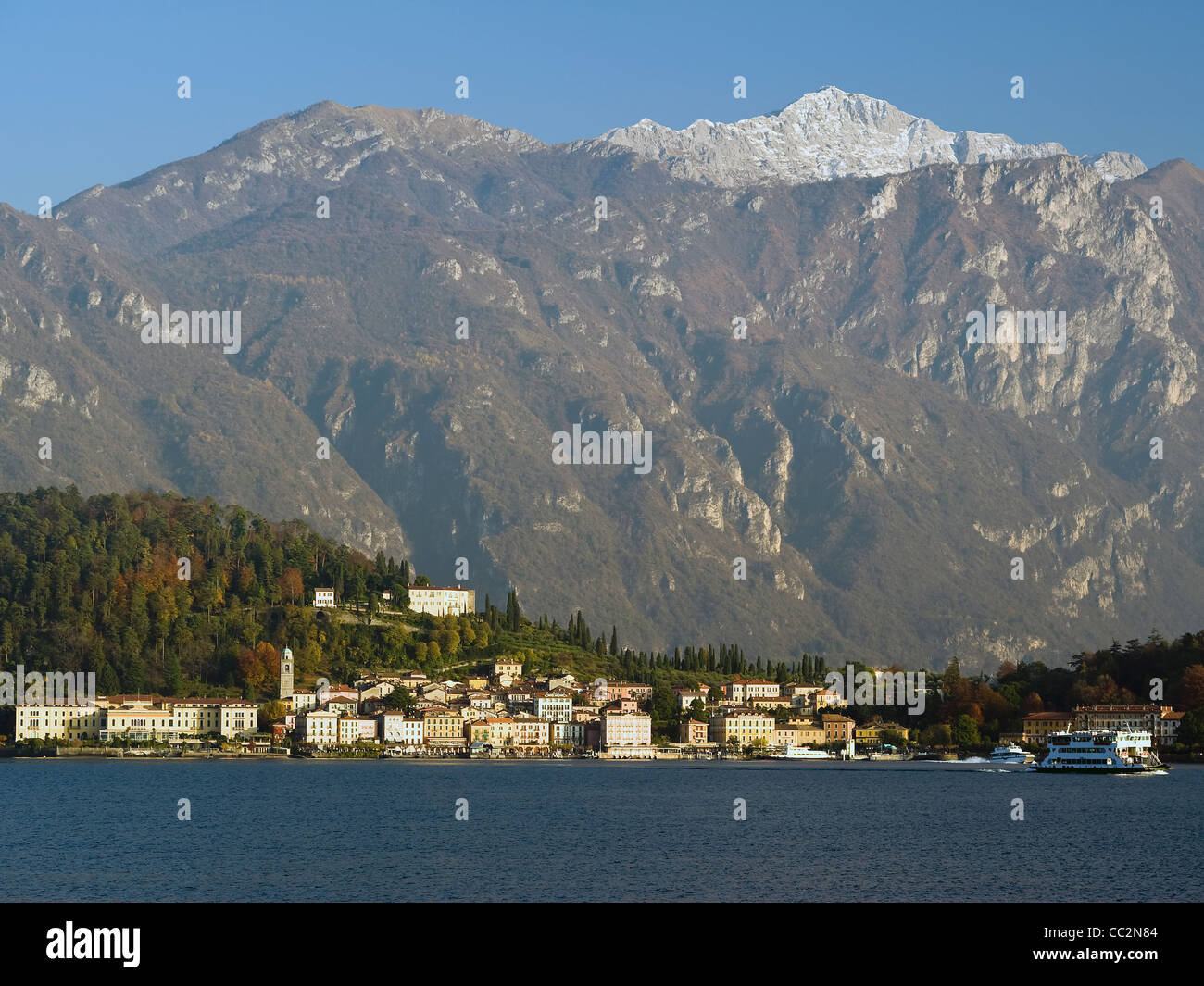 Bellagio from opposite side – Lake of Como ITALY Stock Photo