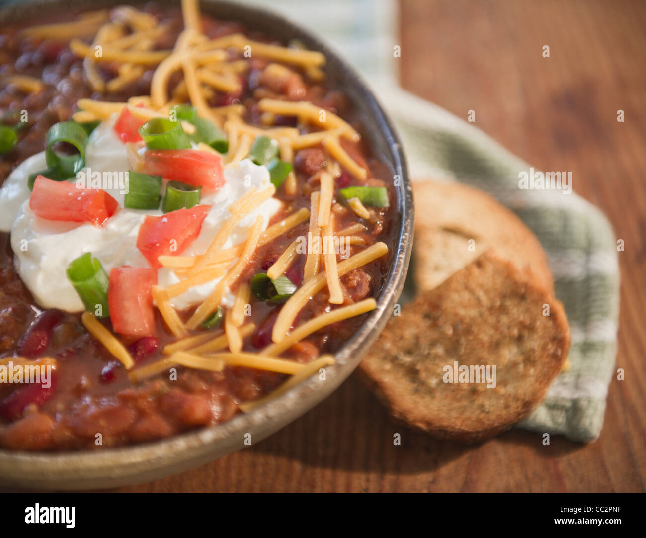 USA, New Jersey, Jersey City, Close up of stew with chili Stock Photo