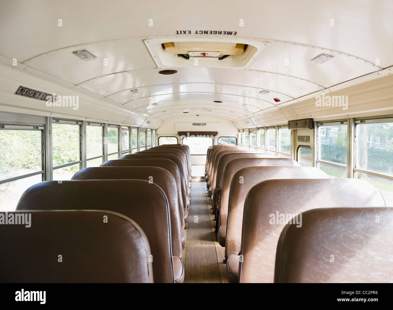 Usa New Jersey Montclair Interior Of School Bus Stock