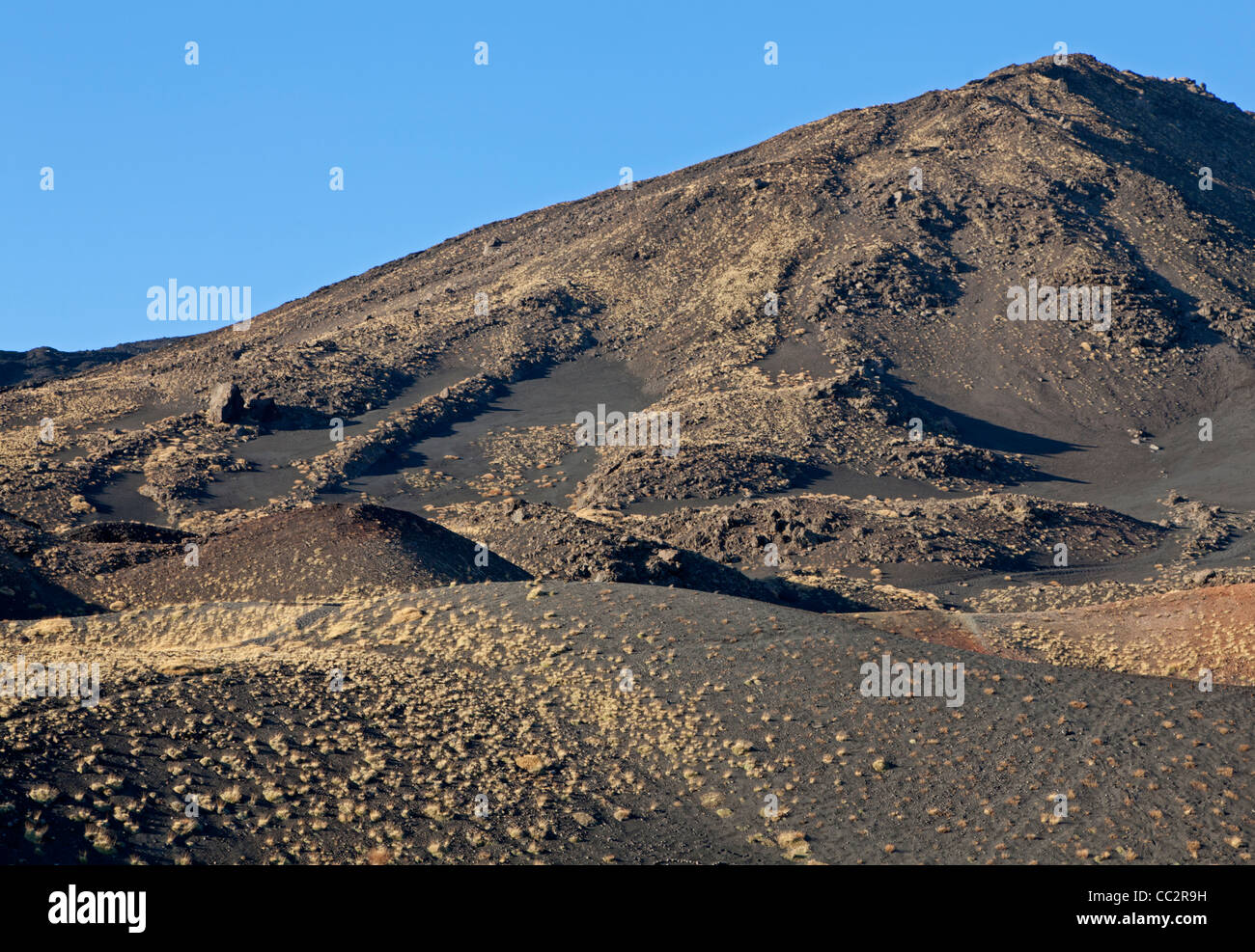 Stream of lava near the Mount Etna, Sicily, Italy Stock Photo