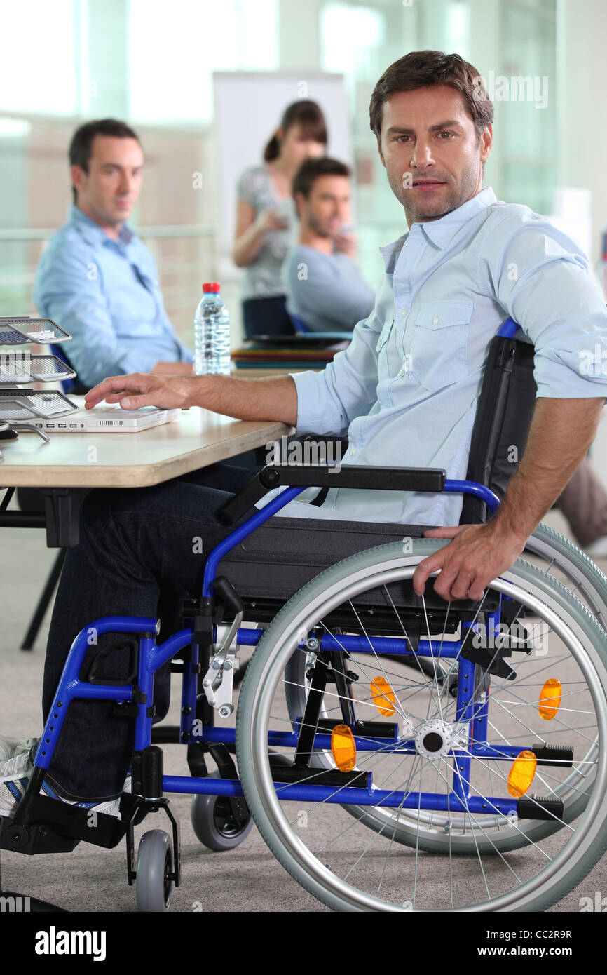 Happy white male on wheelchair hi-res stock photography and images - Alamy