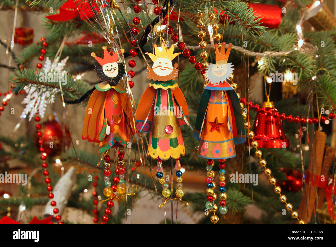 wooden christmas decorations Stock Photo - Alamy