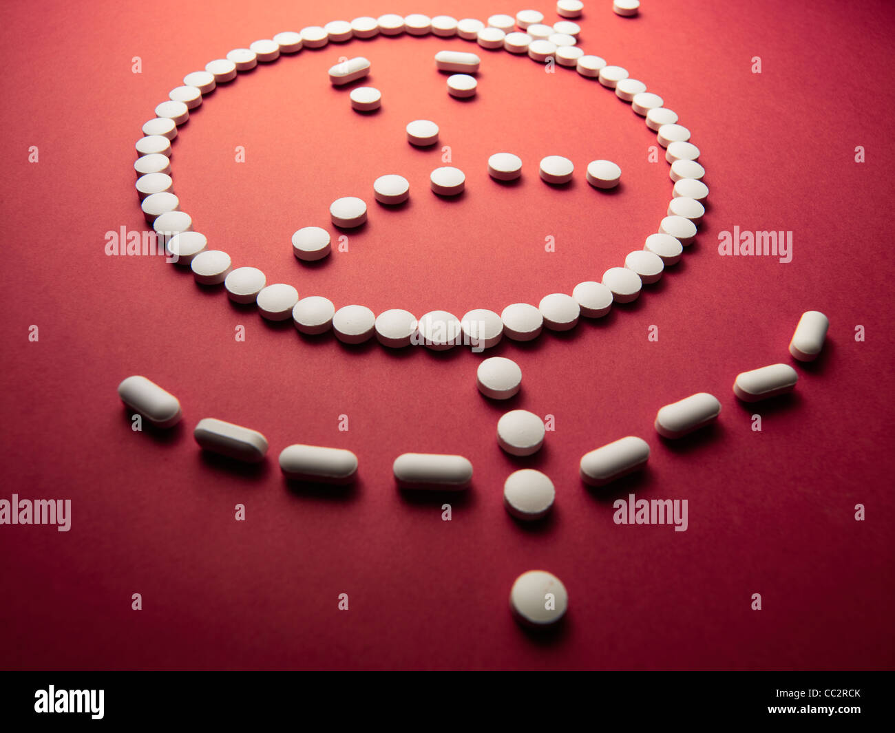unhappy man made out of pills and drugs Stock Photo