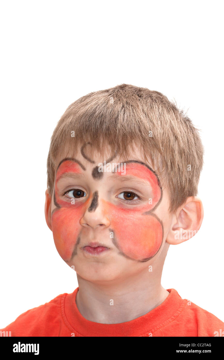 Boy with butterfly on the face. Face painting Stock Photo - Alamy