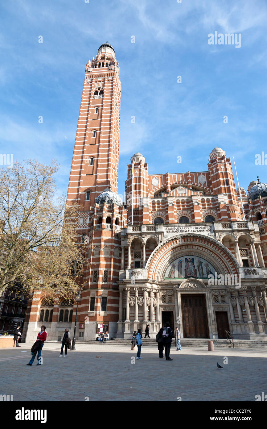 Front facade of Westminster Cathedral, London. Stock Photo