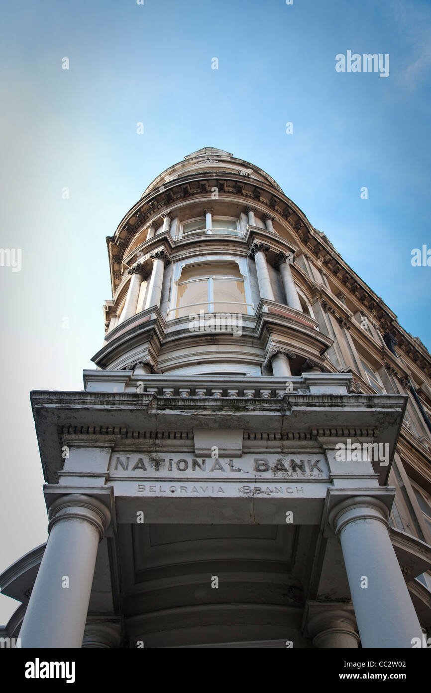 Front facade of the Belgravia branch of the old National Bank. Stock Photo