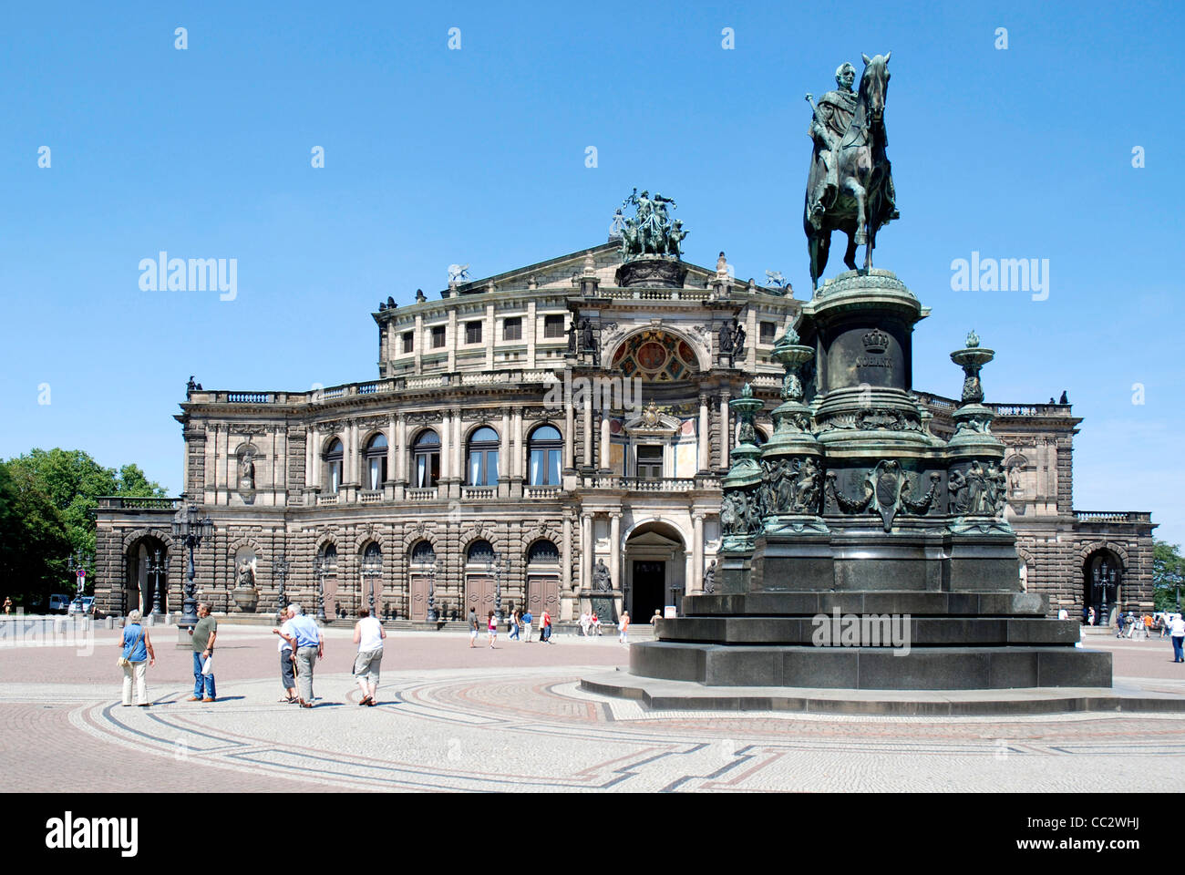 Opera house Semperoper at the Theater Square in Dresden with Koenig