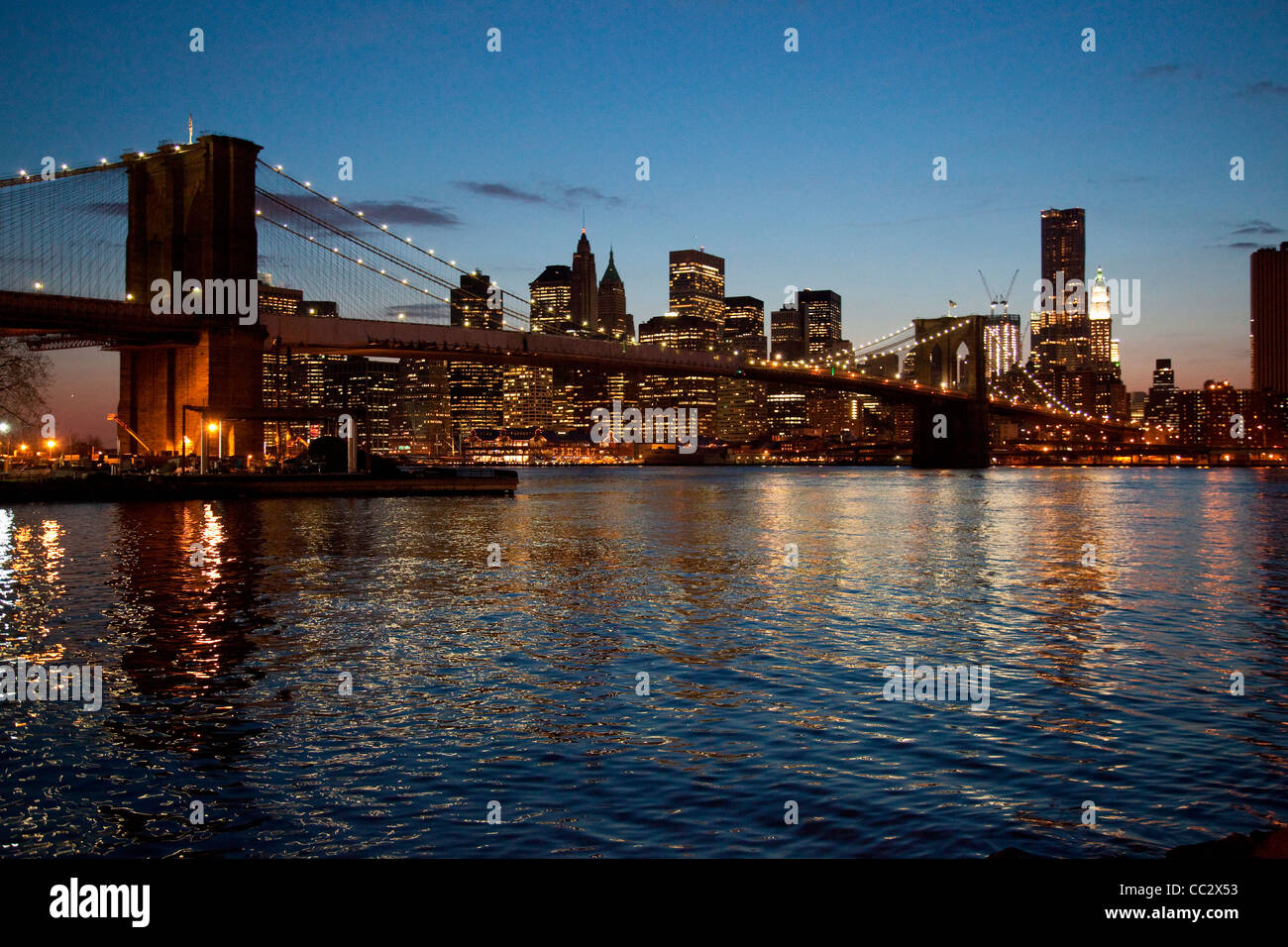 USA, New York State, New York City, Skyline at dusk Stock Photo - Alamy