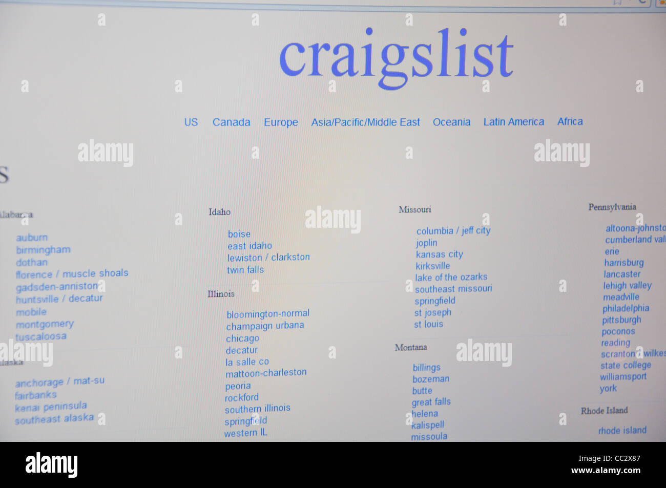 Craigslist Screen Stock Photos Craigslist Screen Stock Images