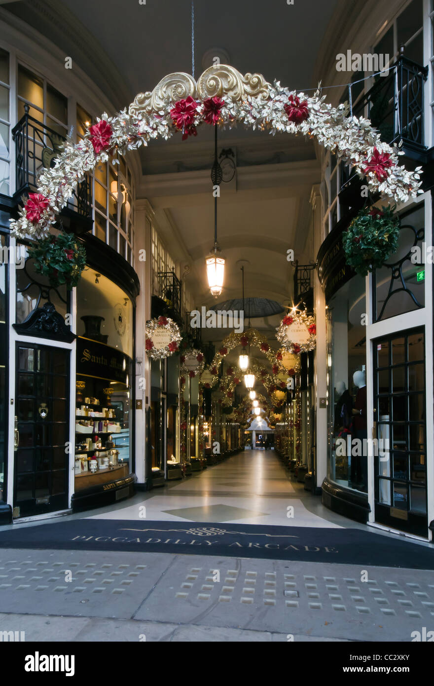 Piccadilly Arcade Christmas lights and decorations Stock Photo Alamy
