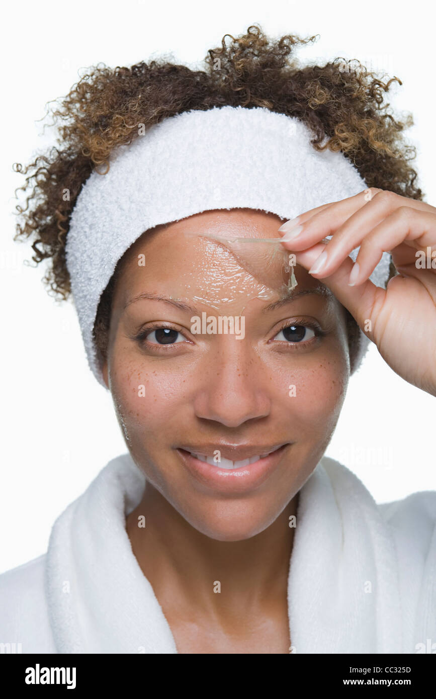 Portrait of attractive woman with facial mask Stock Photo - Alamy