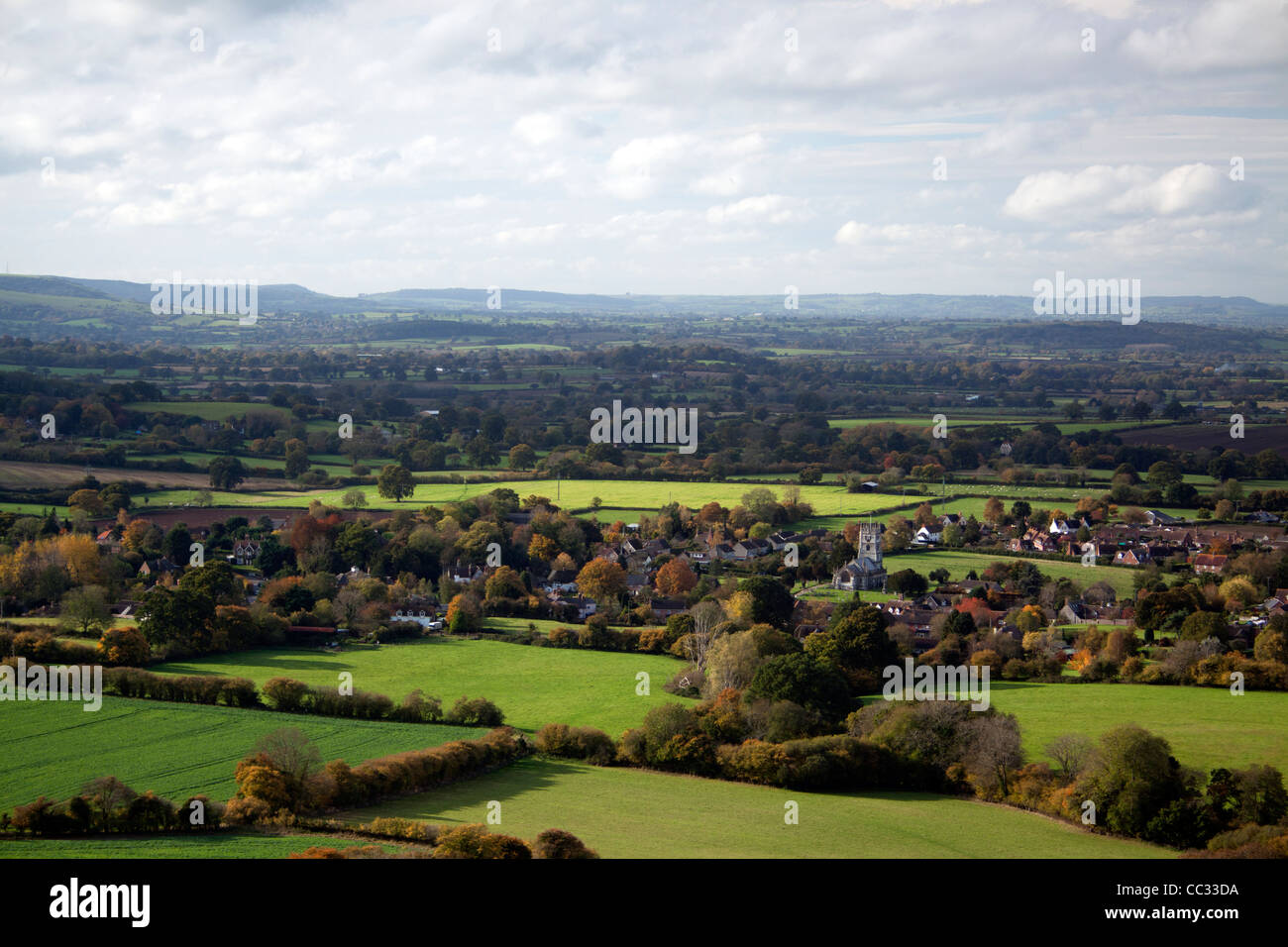 The Dorset village of Fontmell Magna, viewed from Fontmell Down Stock Photo Alamy