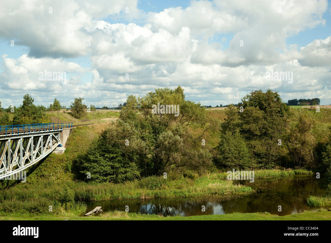 scenery of the river and bridge in summer Stock Photo - Alamy