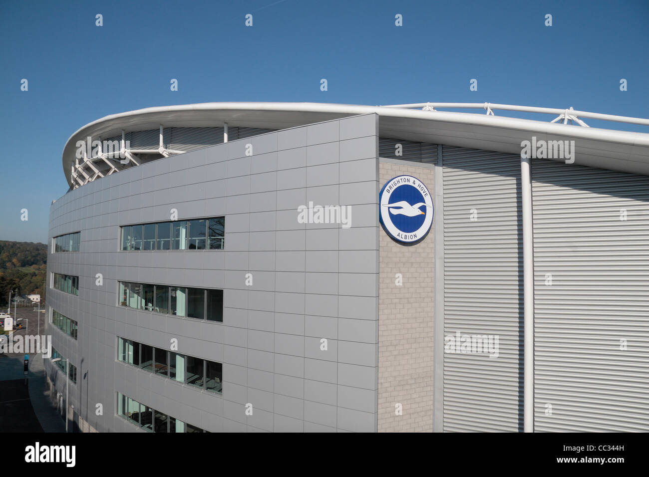 The Amex or American Express Community Stadium, home of Brighton and Hove Albion football club in Flamer, Brighton, UK. Stock Photo