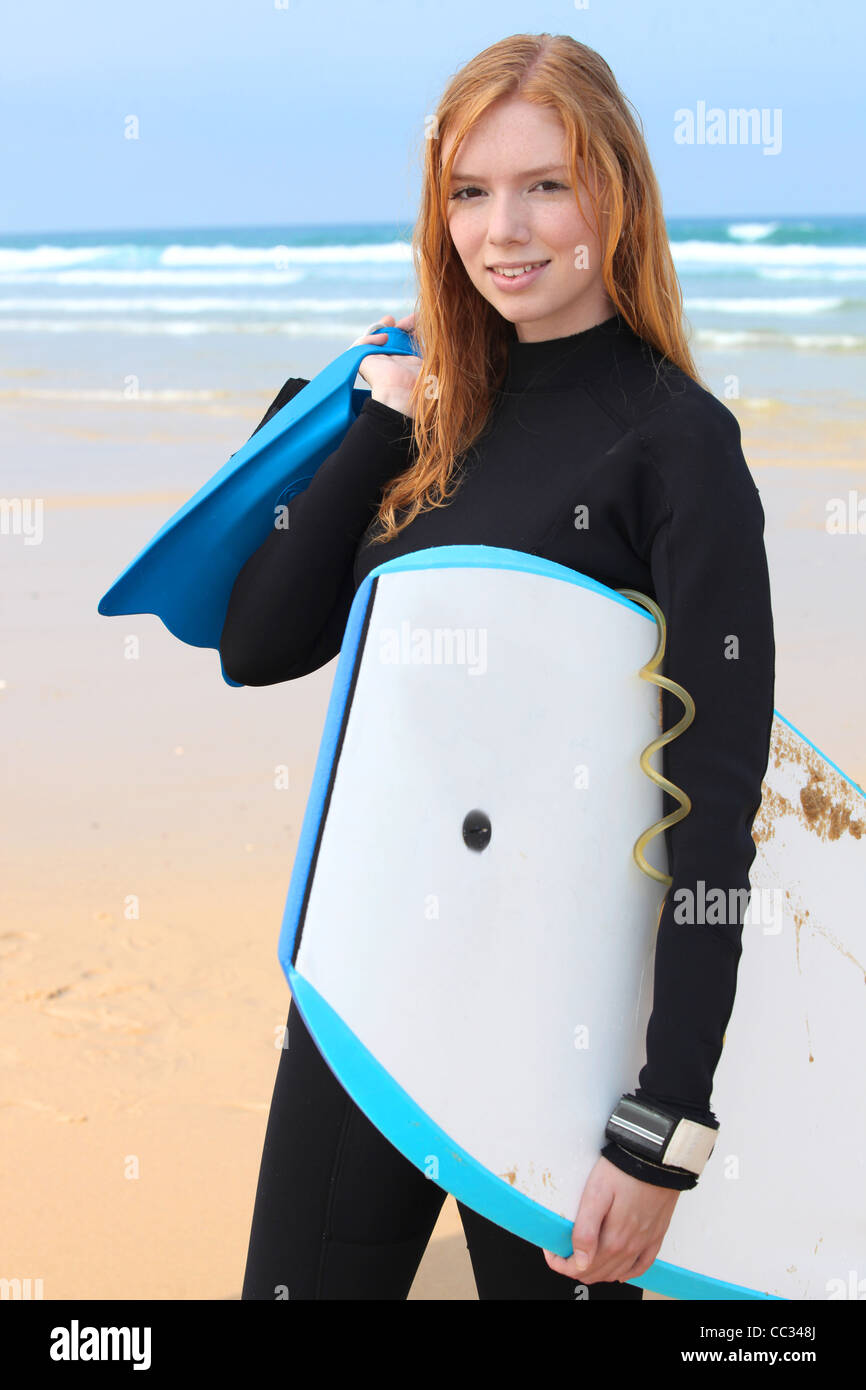 Portrait blonde surfer surf board hi-res stock photography and images ...
