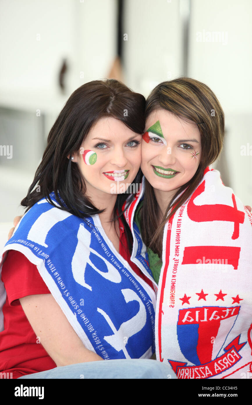 Female Italian football fans Stock Photo - Alamy
