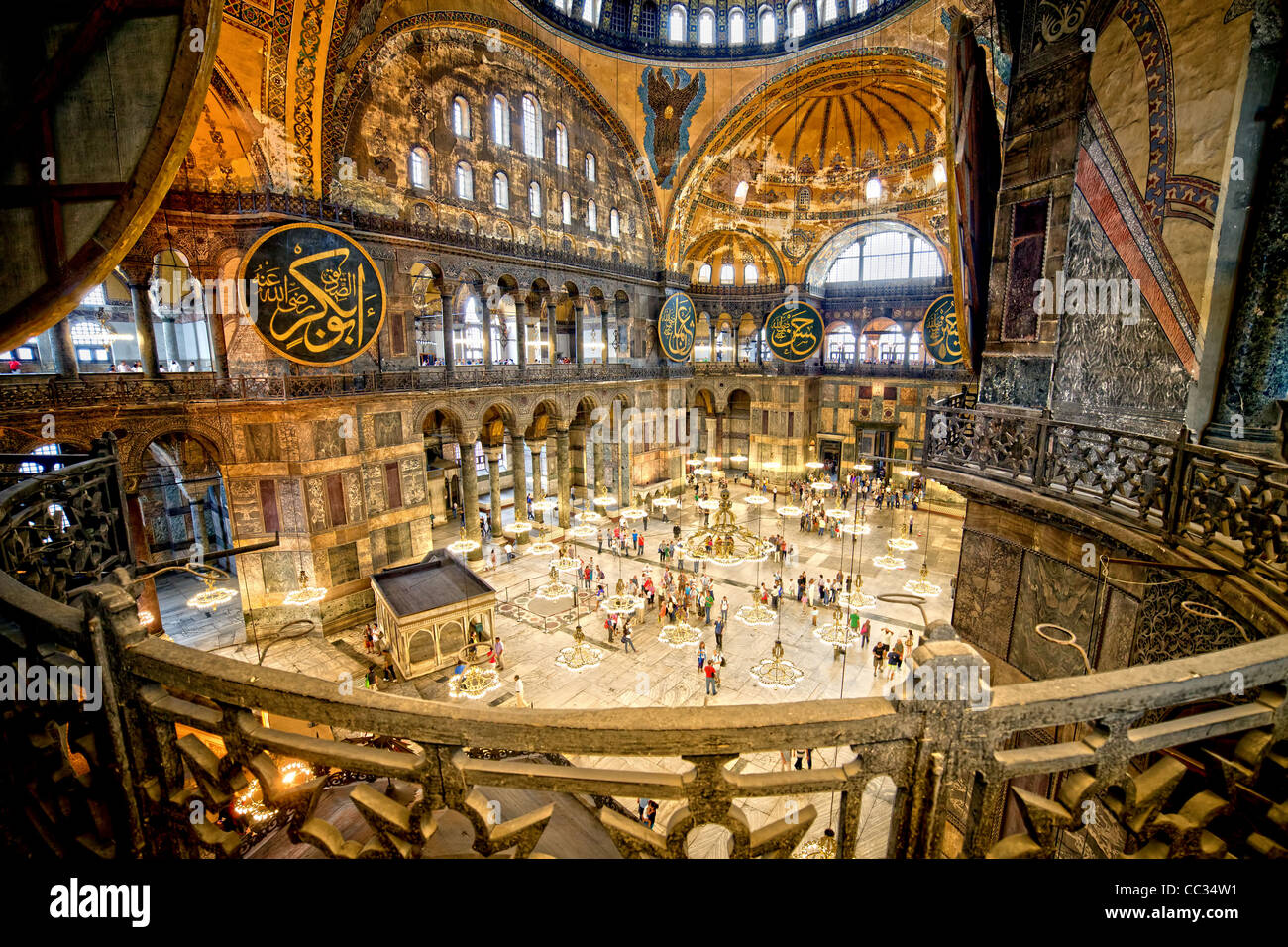The Hagia Sophia (The Church of the Holy Wisdom or Ayasofya in Turkish) interior in Istanbul, Turkey Stock Photo