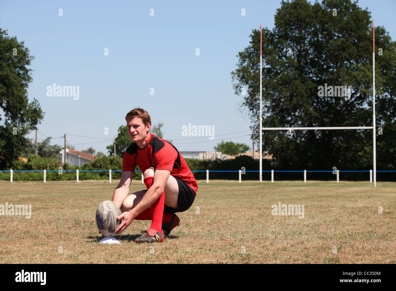 Someone Rugby rugby player on field Stock Photo - Alamy