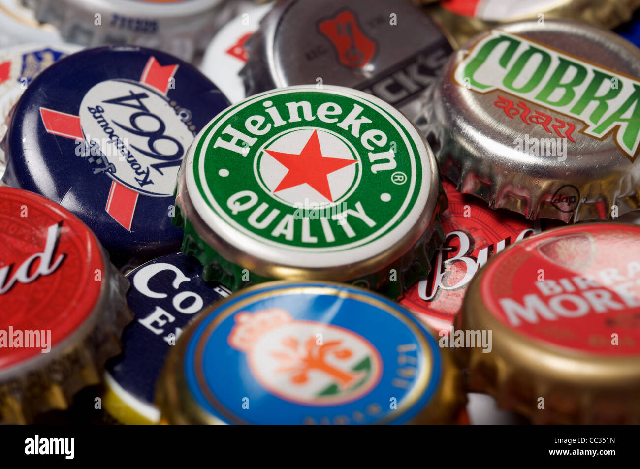 Beer bottle tops Stock Photo Alamy