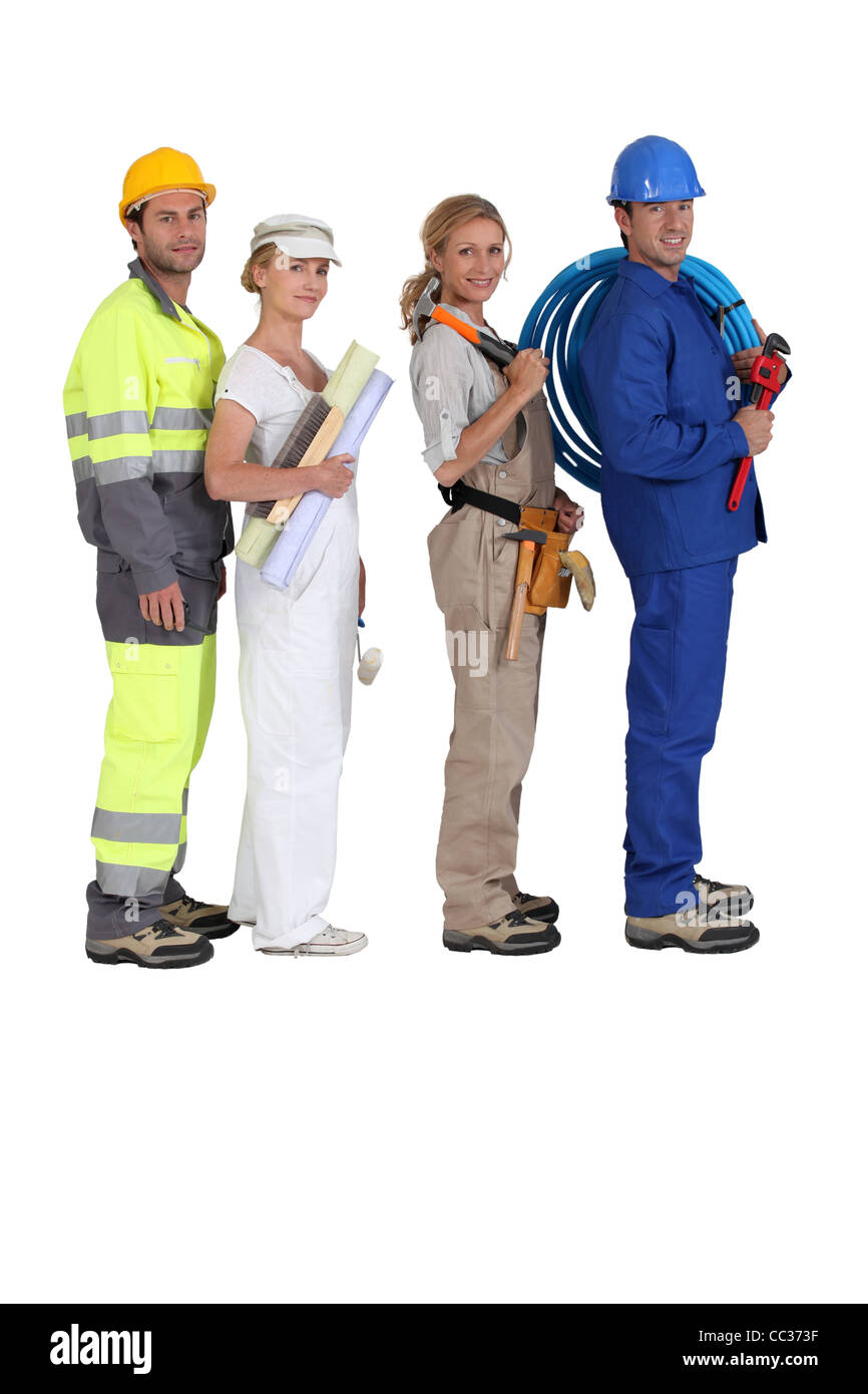 different building trades Stock Photo