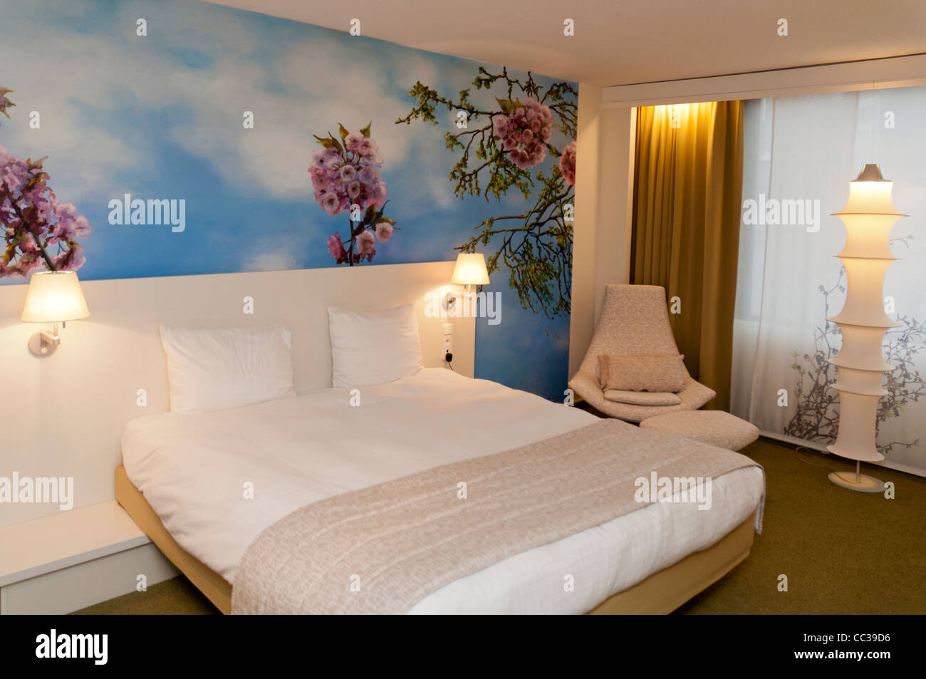 Interior view on room 424 in Hotel Bloom!, Sint-Joost-Ten-Noode, Brussels Stock Photo