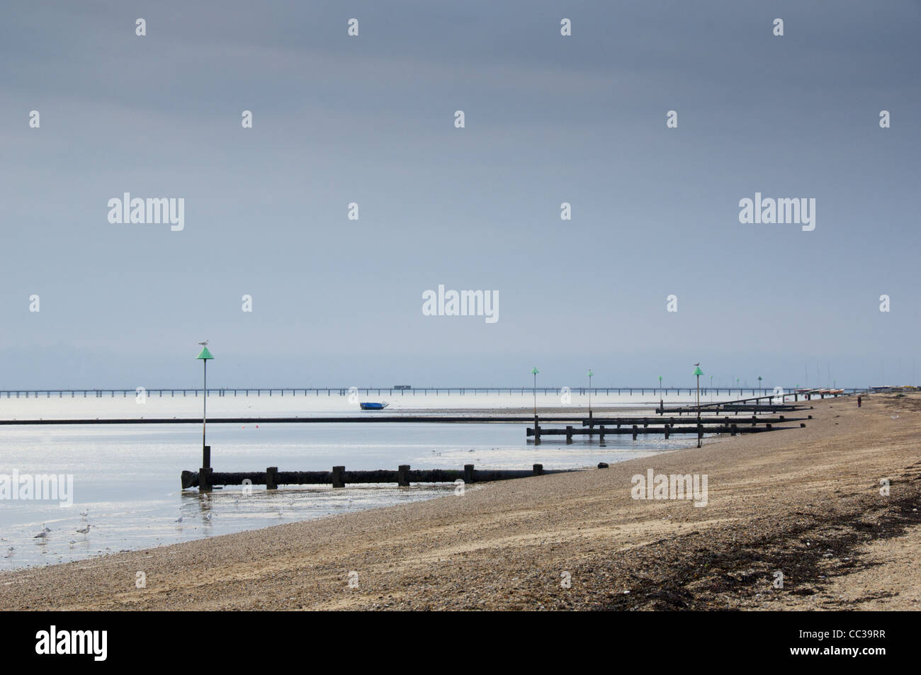 Groynes on the beach at Shoeburyness, SouthendonSea Stock Photo Alamy