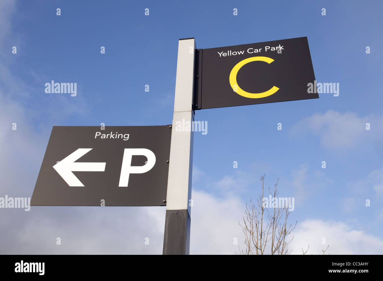 Car park direction sign, UK Stock Photo
