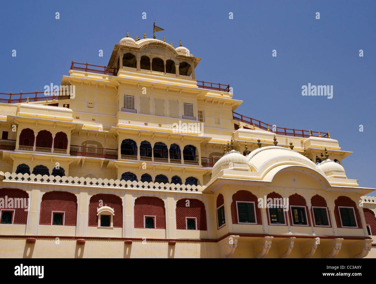 The Chandra Mahal in the City Palace complex in Jaipur, Rajasthan ...