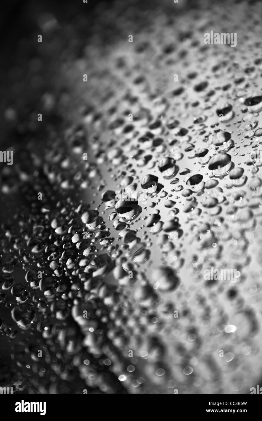 water drops on surface Stock Photo